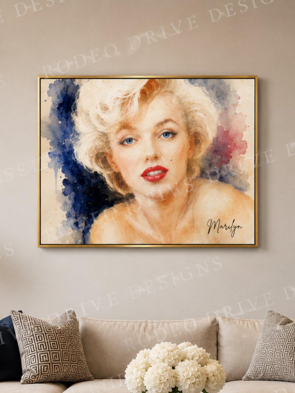 MARILYN MONROE WATERCOLOR PORTRAIT 20x16 One of Kind